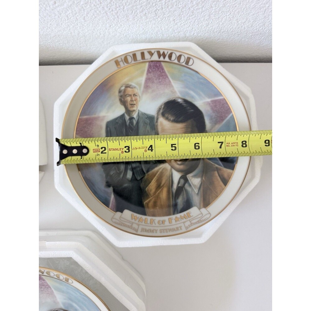 VTG Jimmy Stewart Hollywood Walk of Fame Plate Danbury Mint MCM #1233 #1234 - Picture 8 of 9